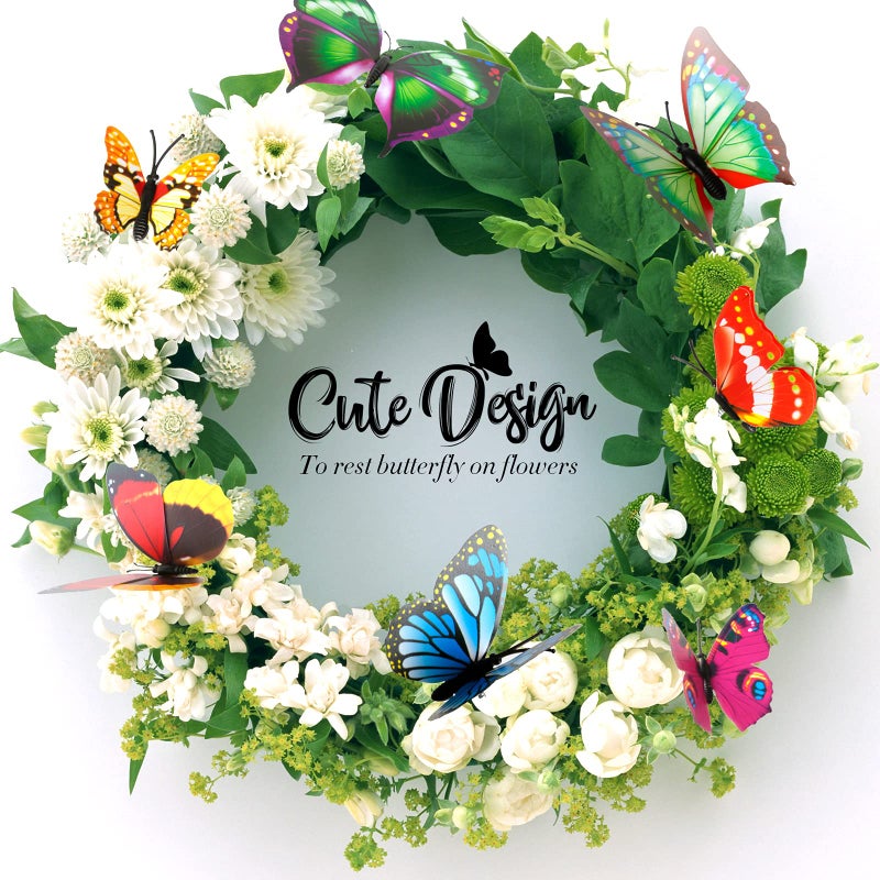 Teenitor 40 Pcs Butterfly Decorations Garden Decor, 5 Different Size PVC Waterproof Butterfly Garden Stakes, Yard Decorations Outdoor Garden Decor - Image 4